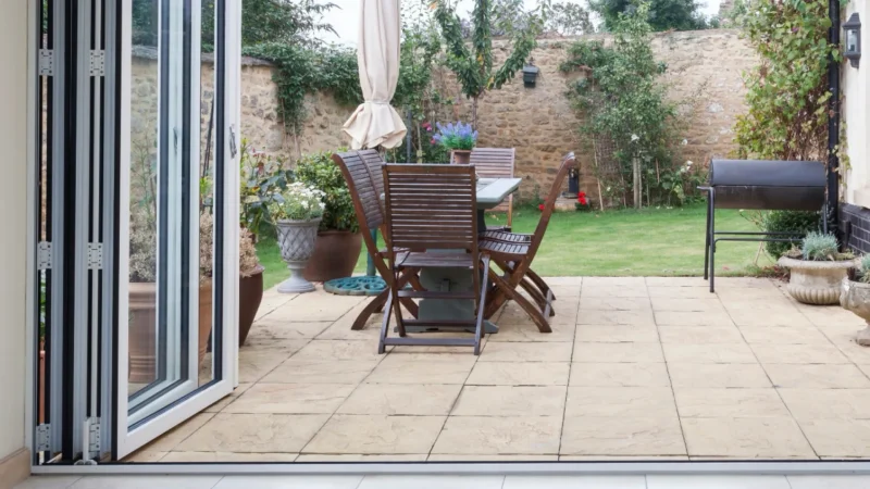 white bifold doors